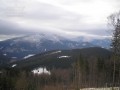 Výhled z úbočí Lysé hory na Smrk