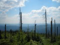 Díky absenci lesa je možné shlédnout západní část Moravskoslezských Beskyd